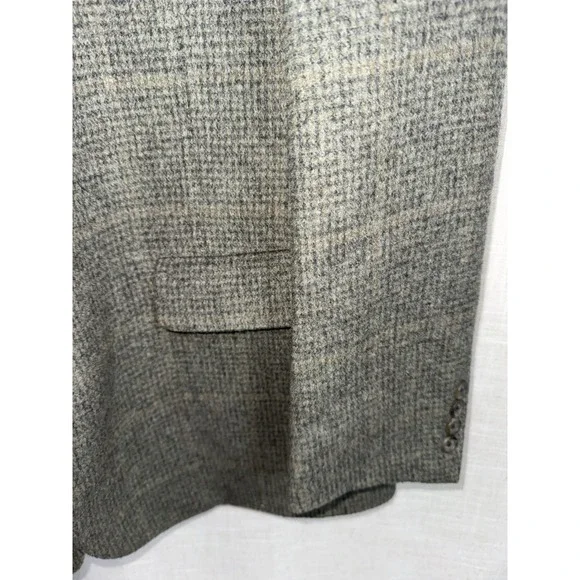 Vintage Hart Schaffner‎ Marx Camel Hair Blazer Men's 46L Plaid Sport Coat Suit - Picture 4 of 12